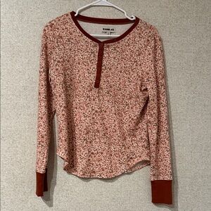 Rains Women's Floral Long Sleeve Top - Pink and Red